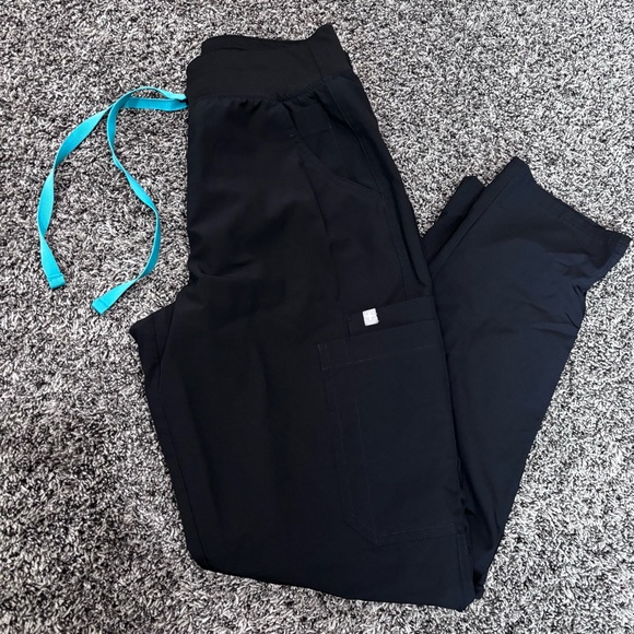 FIGS Small Black Scrub Pants FREEx Lined Yola High Waisted W23SW2007 - Picture 14 of 14